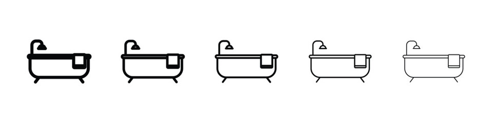 Bathroom icon or logo illustration outline black style