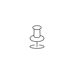 single outline icon pushpin related to location. linear icon collection. editable stroke. vector illustration