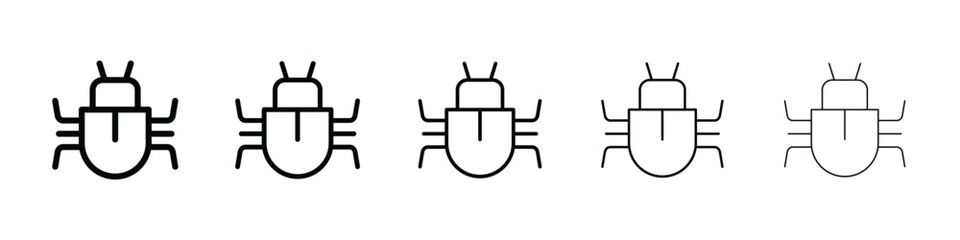 Bug icon or logo illustration outline black style