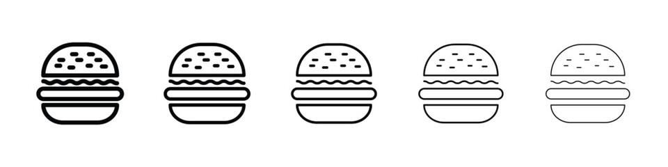 Burger icon or logo illustration outline black style