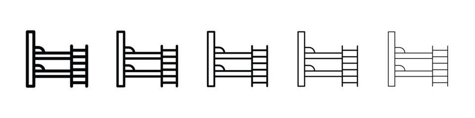 Bunk bed icon or logo illustration outline black style
