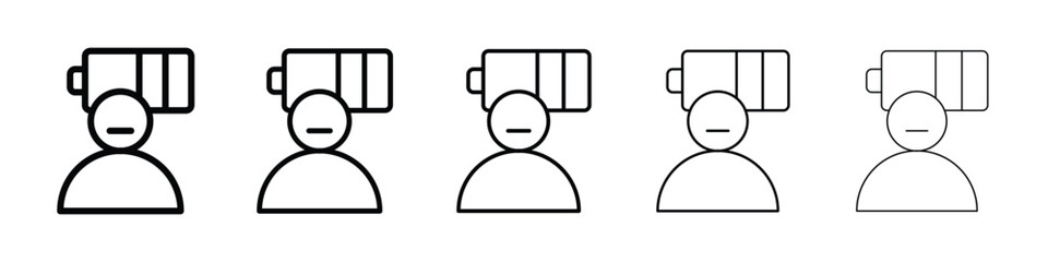 Burnout icon or logo illustration outline black style