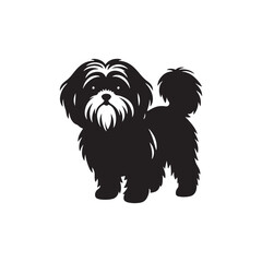 **"Elegant Shih Tzu Vector Silhouette: Charming Toy Dog Design Featuring Flowing Coat, Distinctive Face, and Regal Posture in Clean, Minimalist Style for Crafts and Digital Art"**
