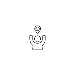 single outline icon you are here related to location. with people element and location. linear icon collection. editable stroke. vector illustration