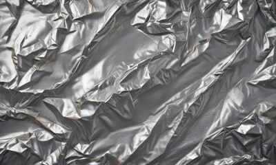 Crumpled silver foil, metallic texture, shiny backdrop,  crease,  foil background
