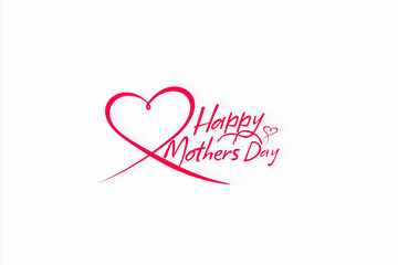 Happy Mother's Day greeting card design featuring elegant typography with a heart symbol, conveying love and appreciation for mothers on this special occasion