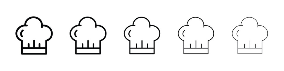 Chef hat icon or logo illustration outline black style