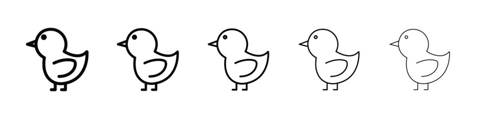 Chick icon or logo illustration outline black style