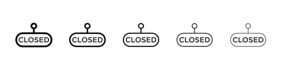 Closed sign icon or logo illustration outline black style