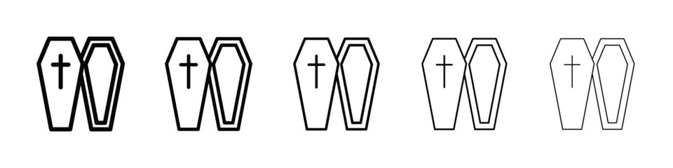 Obraz premium Coffin icon or logo illustration outline black style
