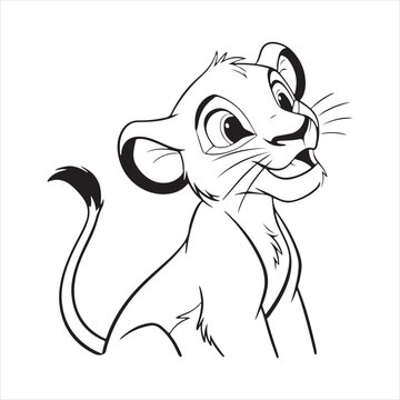 simba lion king  silhouette vector
