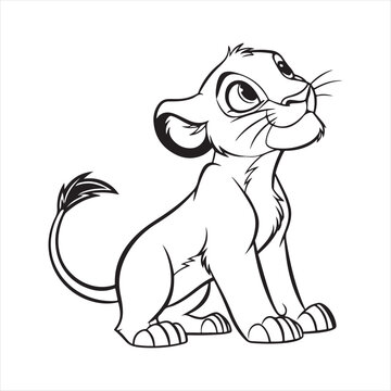 simba lion king  silhouette vector