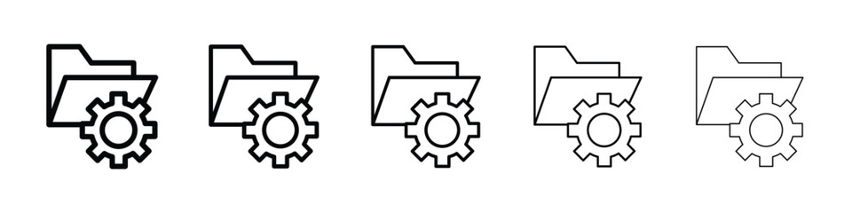 Data management icon or logo illustration outline black style