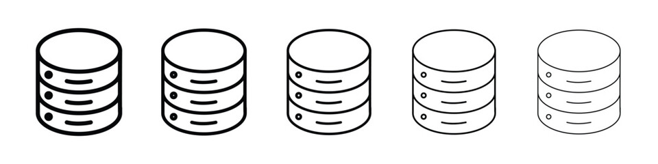 Database icon or logo illustration outline black style