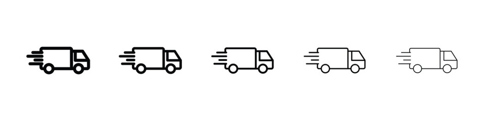 Delivery icon or logo illustration outline black style