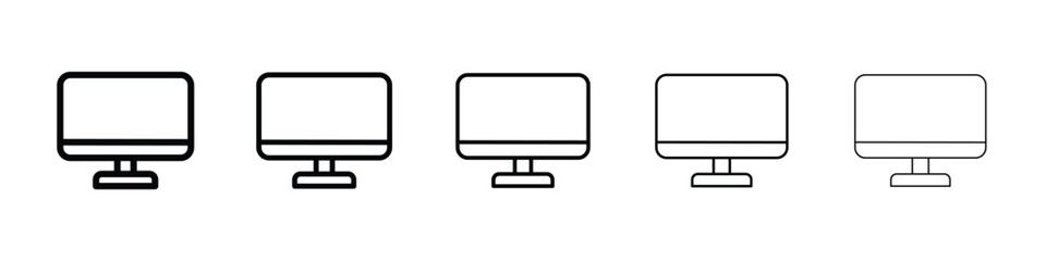 Desktop icon or logo illustration outline black style
