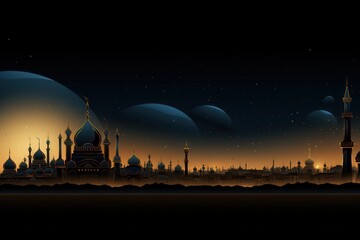 Nocne miasto, fantastyczna architektura, futurystyczne kule