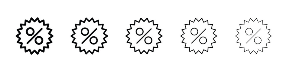 Discount icon or logo illustration outline black style