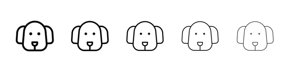 Dog icon or logo illustration outline black style