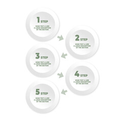 Fototapeta premium gray modern infographic vector template design in circle shape with next step option