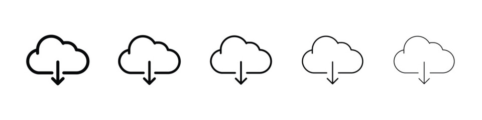 Download from Cloud icon or logo illustration outline black style