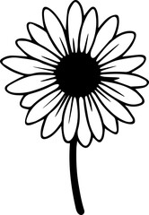 black and white daisy outline 