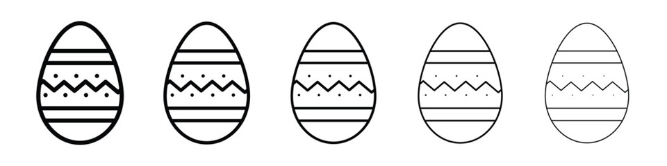 Easter egg icon or logo illustration outline black style