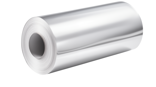 Rolled Aluminum Foil Sheet Metal Industrial Supply on transparent background