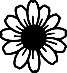 black and white daisy flower vector transparent 