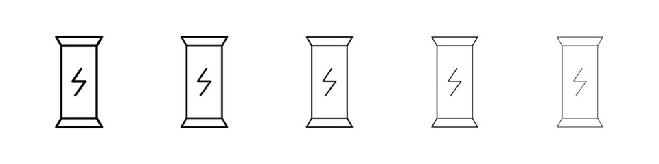 Energy bar icon or logo illustration outline black style