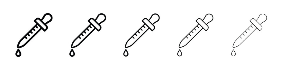 Eye dropper icon or logo illustration outline black style