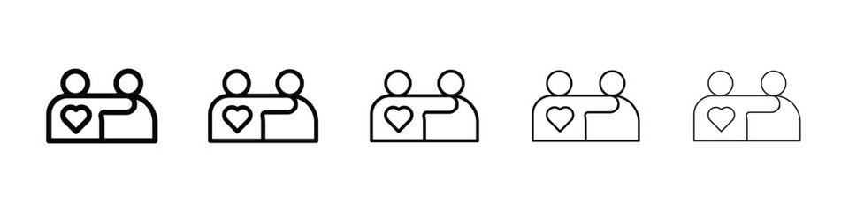 Friends icon or logo illustration outline black style