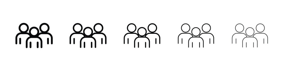 Group icon or logo illustration outline black style