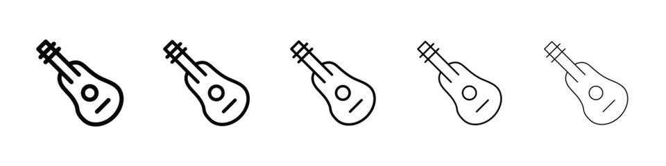 Guitar icon or logo illustration outline black style