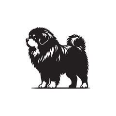 **"Majestic Tibetan Mastiff Vector Silhouette: Powerful Dog Design Featuring Thick Fur, Strong Build, and Noble Presence in Clean, Minimalist Style for Crafts and Digital Artwork"**
