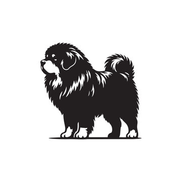 **"Majestic Tibetan Mastiff Vector Silhouette: Powerful Dog Design Featuring Thick Fur, Strong Build, and Noble Presence in Clean, Minimalist Style for Crafts and Digital Artwork"**
