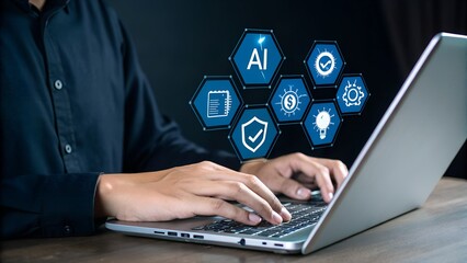 AI Ethics and Responsibility in Technology Concept. AI ethics and responsible artificial intelligence practices. Ethical AI development, fairness, and accountability for modern business and society.