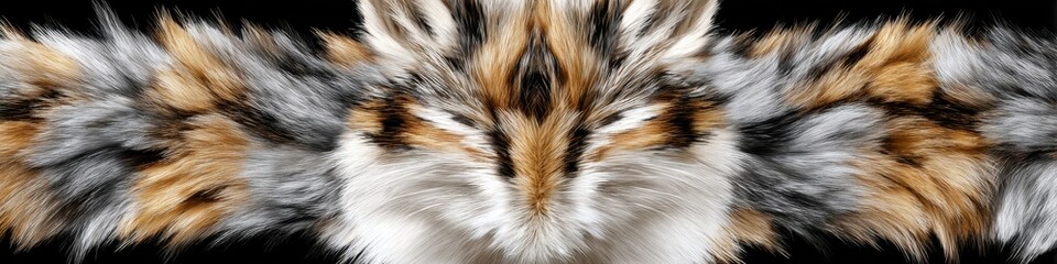 Abstrakcyjny portret zwierzęcy, futro, tekstura, symetria © BagazLK