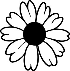 daisy flower black and white transparent