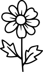 daisy flower black and white transparent