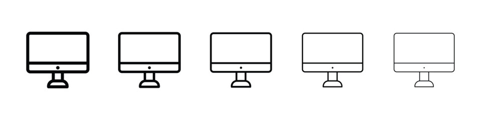 Monitor icon or logo illustration outline black style