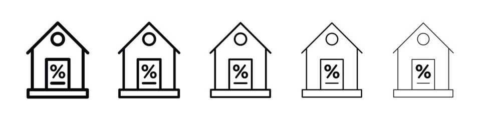 Mortgage icon or logo illustration outline black style