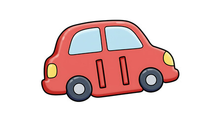 Red Car Cartoon Illustration