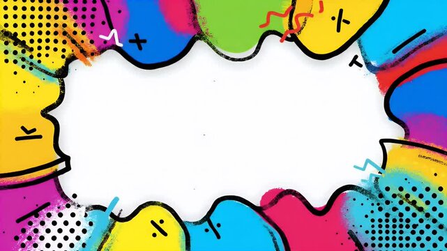 Colorful abstract shapes on border animation - Powered by Adobe