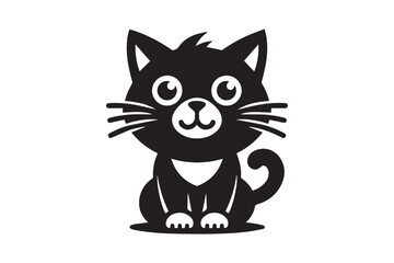 silhouette of a cat on a white background