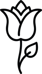 A Stylized Black Silhouette of a Tulip Flower