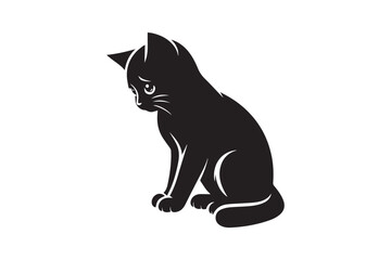 silhouette of a cat on a white background