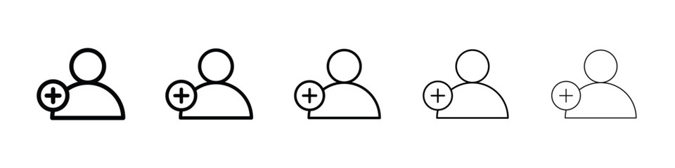New account icon or logo illustration outline black style