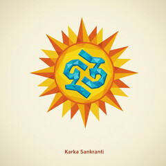 Fototapeta premium Karka Sankranti Sun Festive Symbol Design