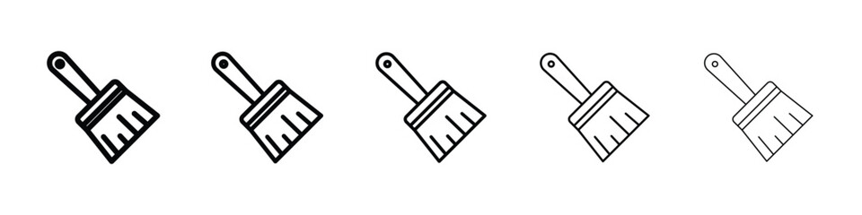 Paint brush icon or logo illustration outline black style